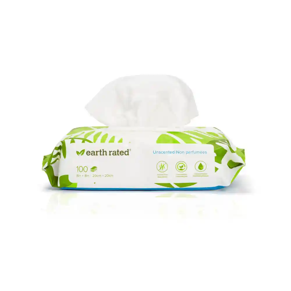 Earth Rated | Compostable Wipes Unscented 100pk