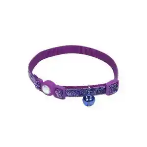 SafeCat | Jewel Adj Collar w/Glitter Purple 12"