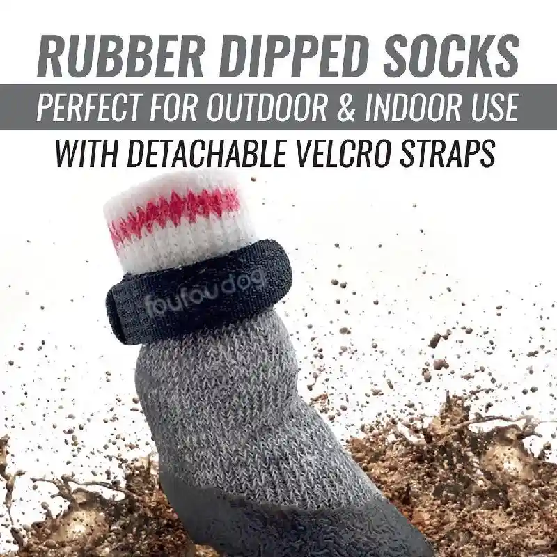 FouFou | Rubber Dipped Socks Charcoal Large