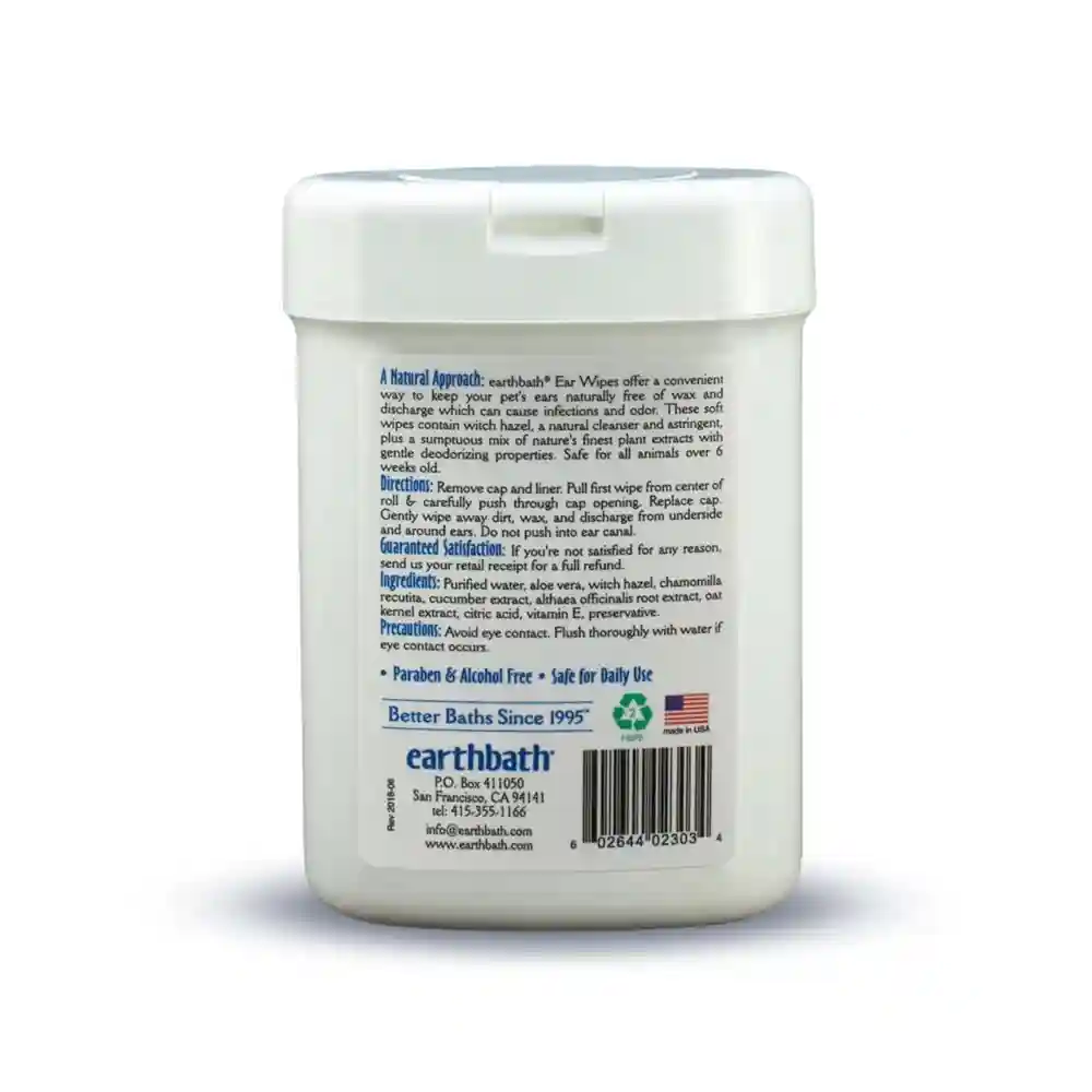 Earthbath | Deodorizing Ear Wipes 25-ct