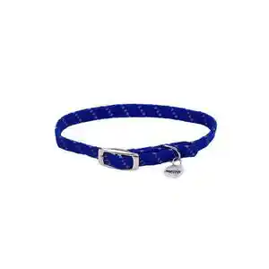 Reflective Safety Stretch Collar With Reflective Charm - Blue 3/8" X 10"