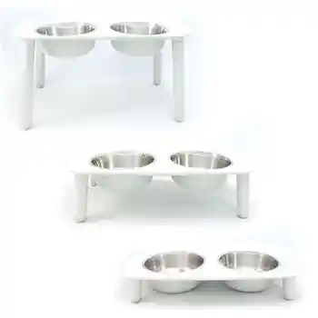 Messy Mutts | Elevated Feeder Light Gray