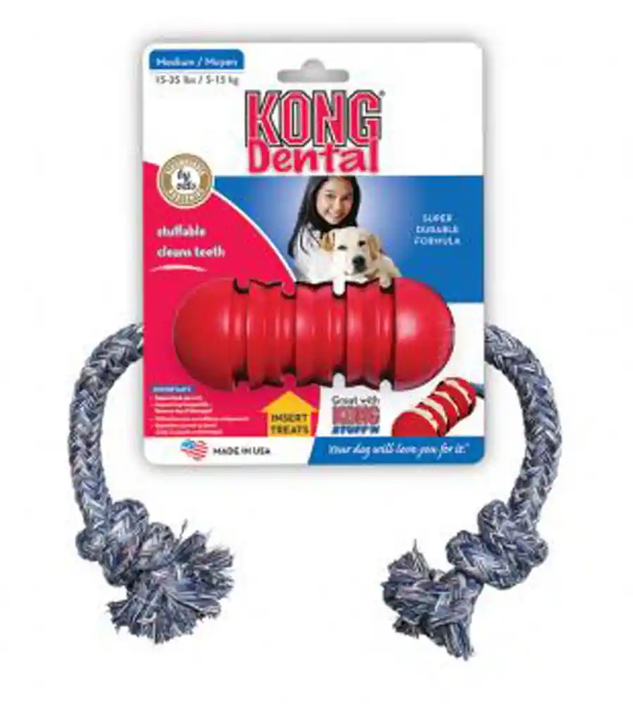 KONG | Dental With Rope Red Medium