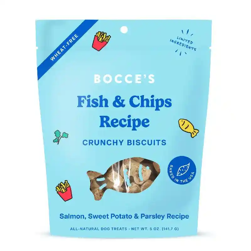 Bocce's | Dog Crunchy Biscuits Fish & Chips 5oz