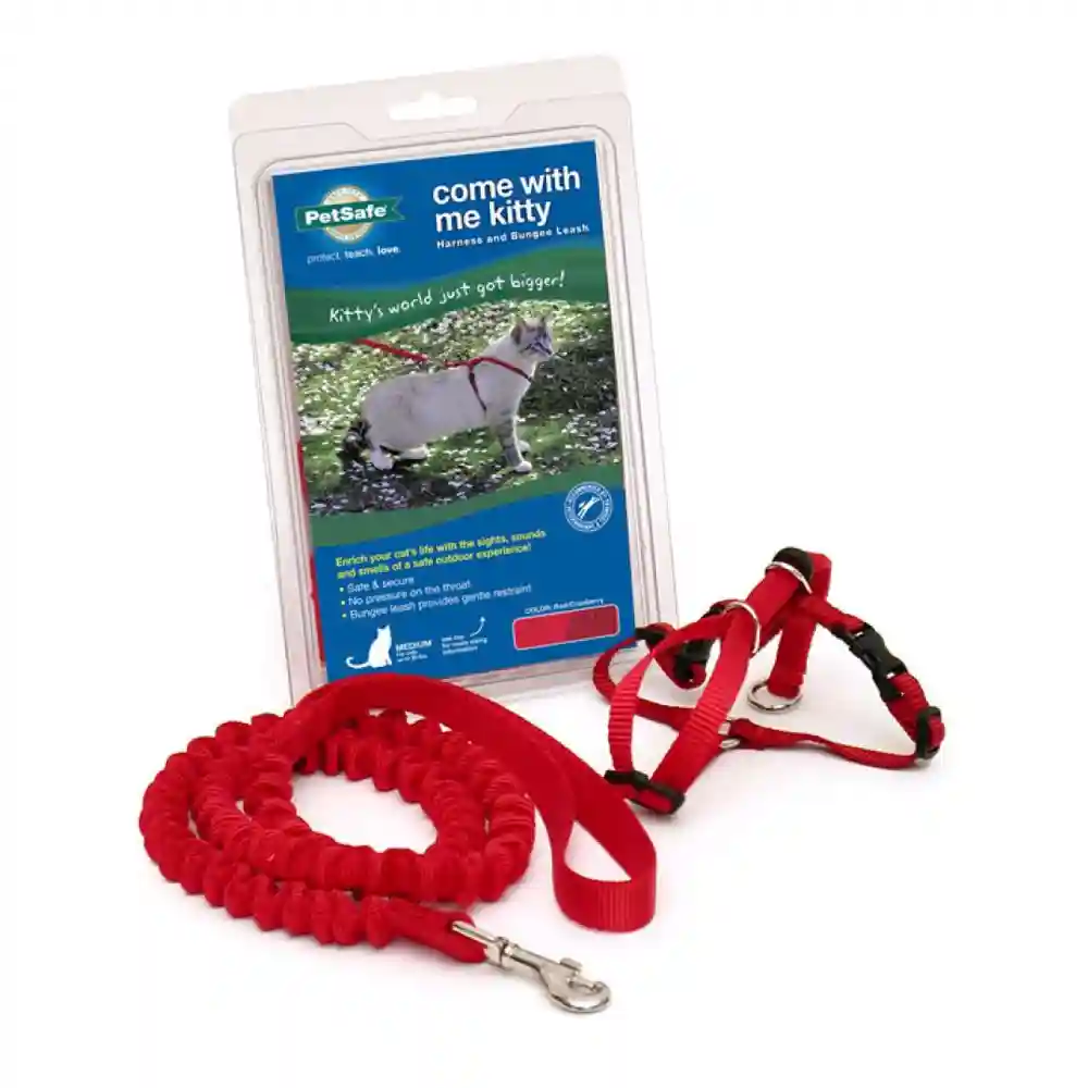 PetSafe | Cat - Harness & Bungee Leash Red Small