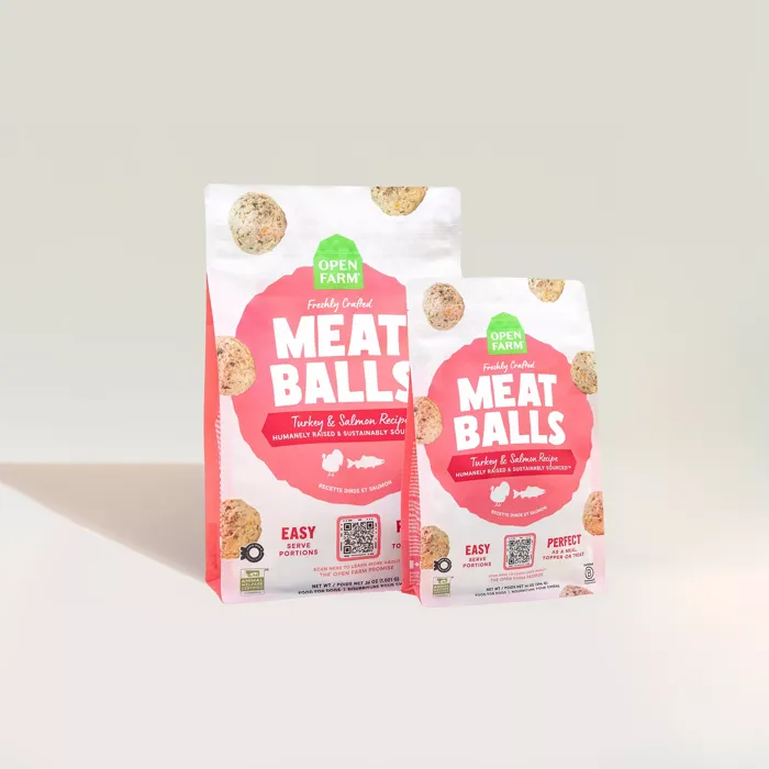 Open Farm Turkey & Salmon Meatballs 14-oz and larger bags