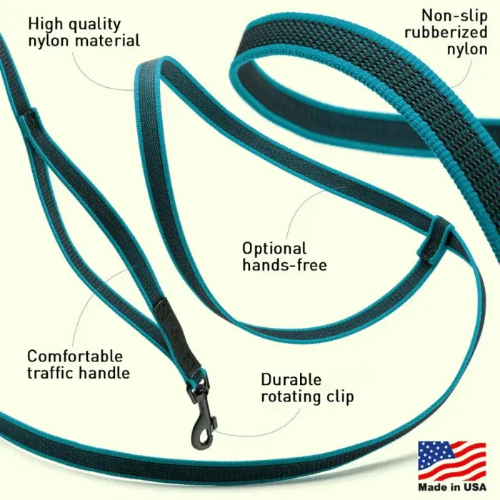 Dogline | Mulitfunctional Leash Blue 3/4" 8ft