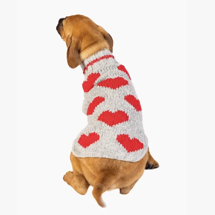 Chilly Dog | Red Hearts Sweater L