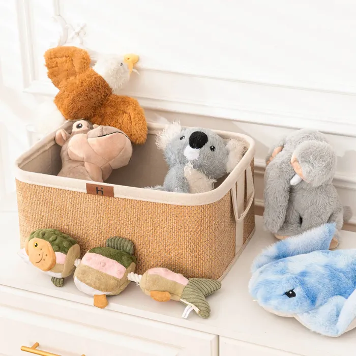 Tall Tails Hippo with Squeaker Dog Toy, 8-inch basket view