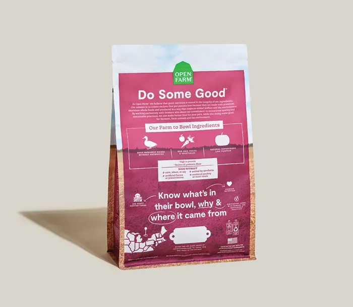 Open Farm Farmstead Duck Grain-Free Dog Food kibble contents