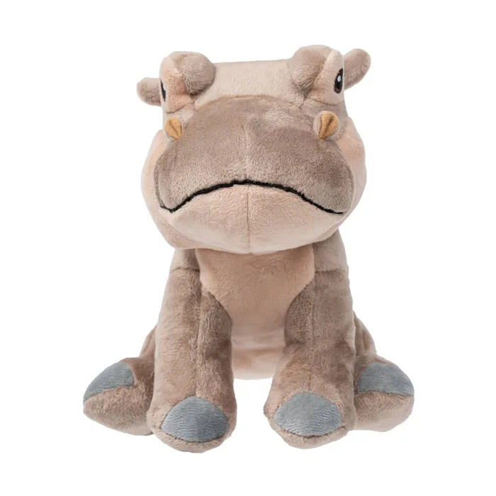 Tall Tails Hippo with Squeaker Dog Toy, 8-inch front view