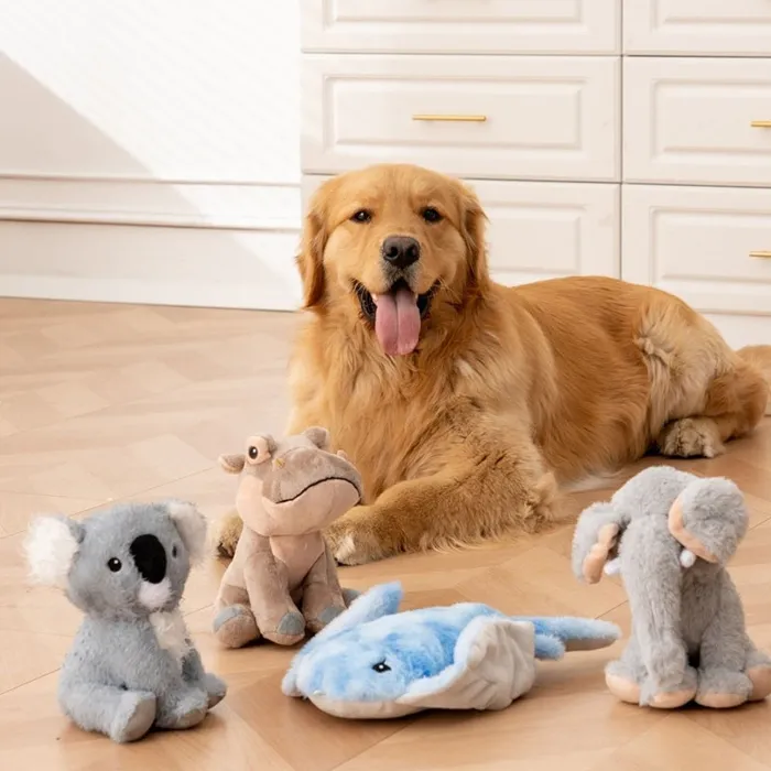 Tall Tails Animated Elephant 8.5-inch golden retriever play