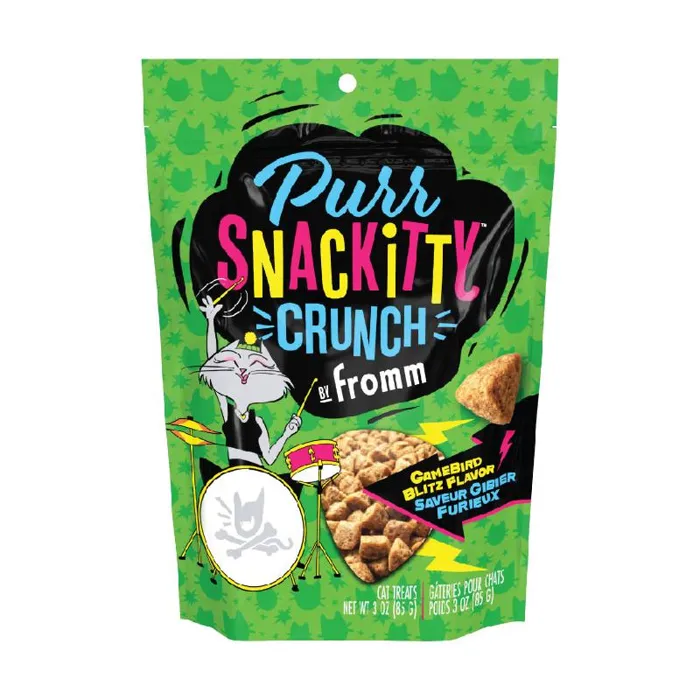 Fromm PurrSnackitty Crunch Gamebird Blitz 3 oz front package