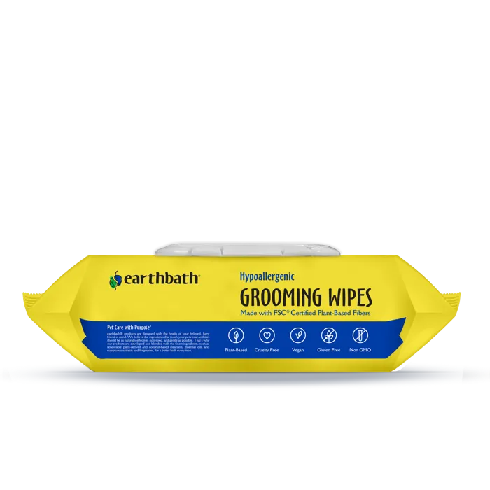 earthbath Hypoallergenic Grooming Wipes 100 ct left side