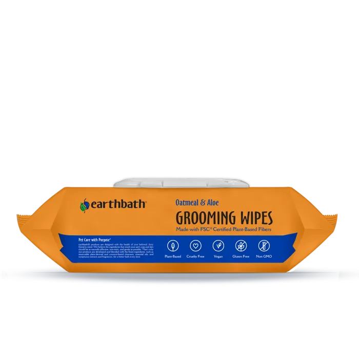 earthbath Oatmeal Aloe Grooming Wipes Vanilla Almond alternate side