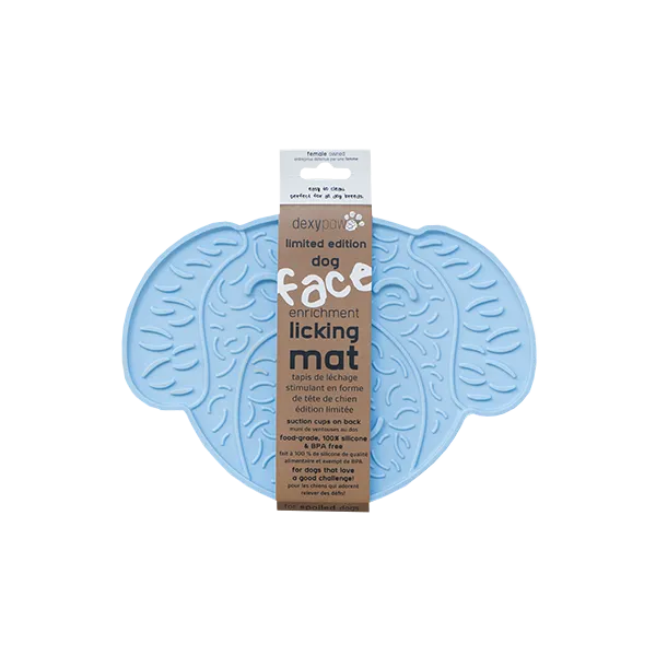 Dexypaws | Lick Mat Blue Dog Face