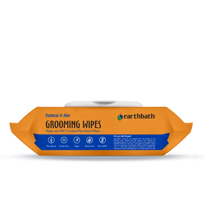 earthbath Oatmeal Aloe Grooming Wipes Vanilla Almond side view