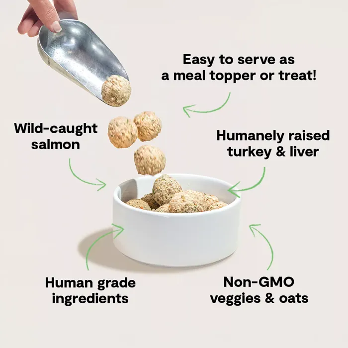 Open Farm Turkey & Salmon Meatballs serving feature graphic