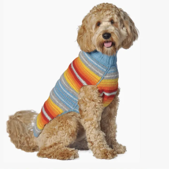 Chilly Dog | Turquoise Serape Sweater XXS