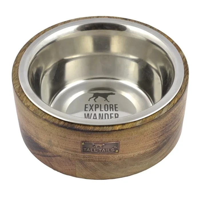 Tall Tails Bowl/Stainless Steel & Wood 3Cups
