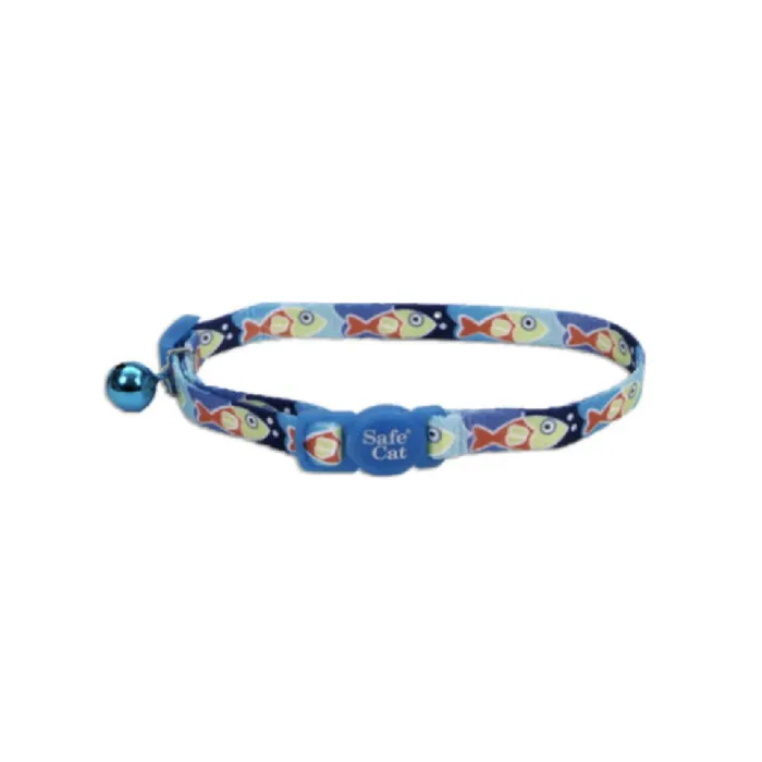 Coastal | Cat Adjustble Breakaway Collar Blue Fish