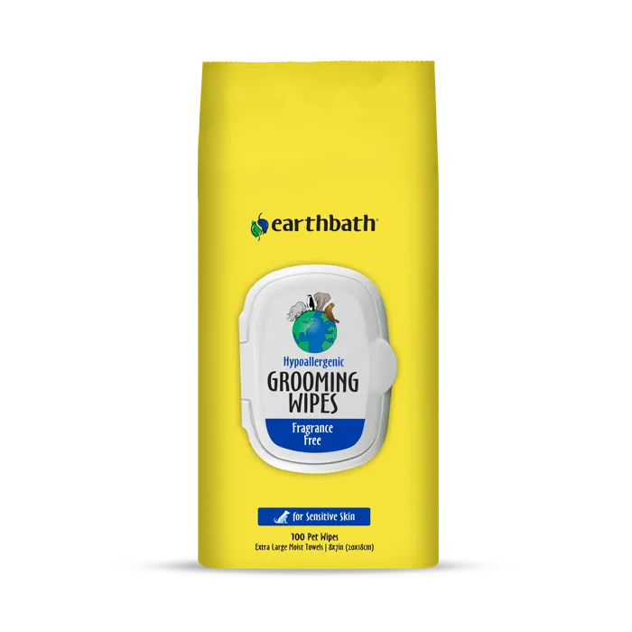 earthbath Hypoallergenic Grooming Wipes 100 ct front
