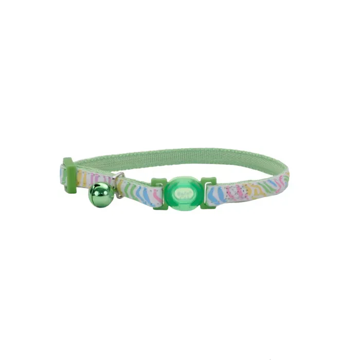 Coastal Safecat Glow Collar3/8''x8-12''green Strip