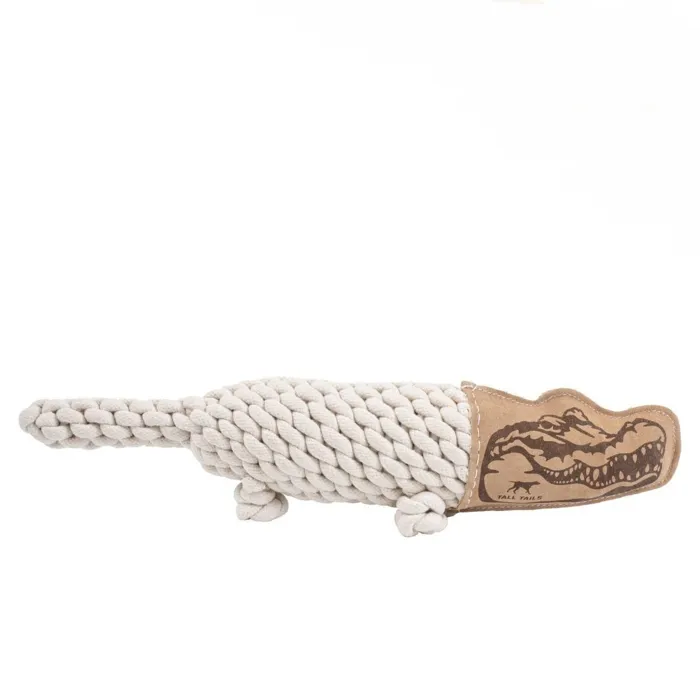 Tall Tails Dog Toy Natual Leather Crunch Crocodile 20"