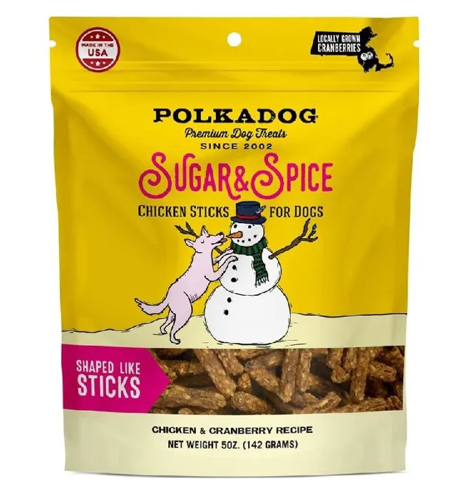 Polkadog Bakery Holiday Pouch Sugar & Spice Chicken & Cranberry 5-oz