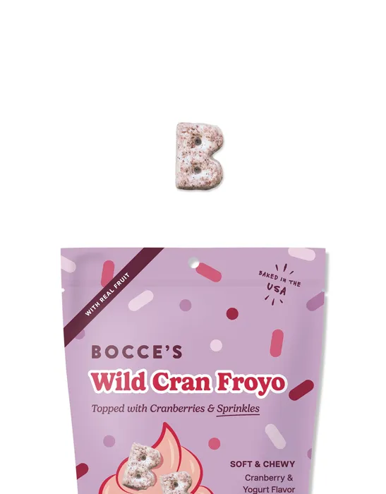 Bocce's Wild Cran Froyo 6 oz treat texture