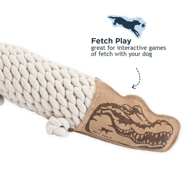 Tall Tails Dog Toy Natual Leather Crunch Crocodile 20"